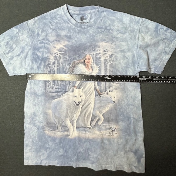 The Mountain Anne Stokes Winter Gaurdian T-Shirt Blue Tie Dye Size Large - Picture 5 of 7